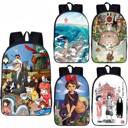 Cartoon Spirited Away / Totoro backpack for teenager boys girls daypack children school bags kids bookbag gift