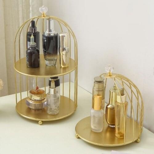Nordic 2 Layer Desktop Cosmetics Jewelry Storage Rack Perfume Lipstick Make up Organizer Box Nail Polish Makeup Display Stand