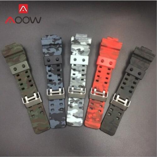 Resin Sport Strap for Casio G-shock GA-110 120 GD-100 GW-8900 GLS Camo Printed Men Waterproof Rubber Replace Bracelet Watch Band