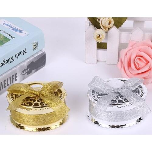 Wedding candy boxes Creative candy boxes round color bow 30 pcs