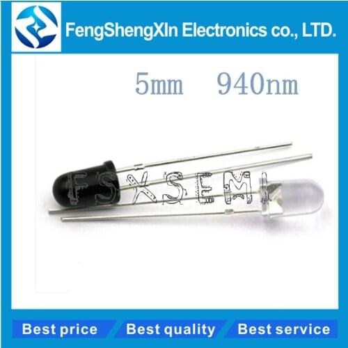 LED 5mm 940nm Infrared Emitting Round Tube Light diode +infrared receiver tube each 10pcs
