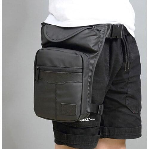Men Waterproof Nylon LegsBag Thigh Hip Bags Fanny Pack Fashion Motorcycle Riding Waist Travel Crossbody Pack Mens Shoulder Bag