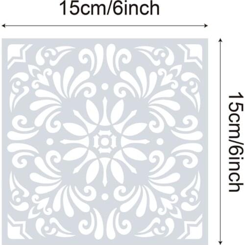 W3JD 16pcs/set Mandala Stencils DIY Drawing Template Painting Scrapbooking Paper Card Embossing Album Decorative
