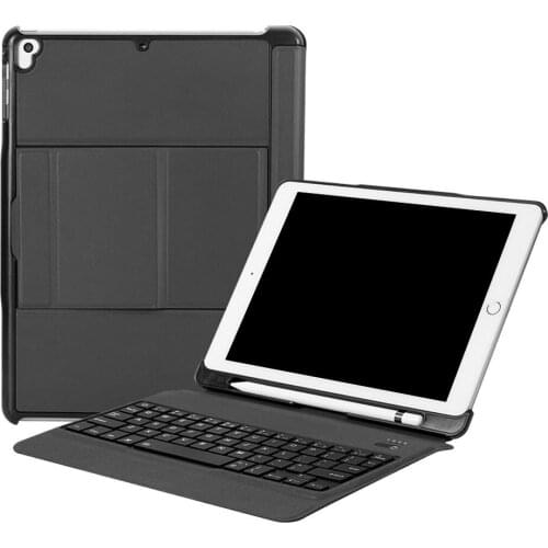 Vococal Tablet Protective Case PU Leather Cover Skin Shell Protector with Bluetooth Wireless Keyboard for Apple iPad Air Pro 9.7