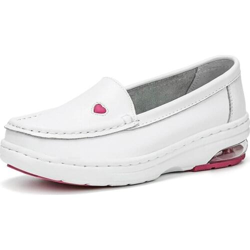 Womens Walking Shoes Spring Autumn Hollow Out Slip on Platform Shoes Ladies Loafers Work Nurse Comfortable