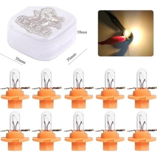 10Pcs T5 BX8.4D 1.1W Car Interior Instrument Bulbs Auto audio gear indicator Dashboard time clock display light Signal Lamp