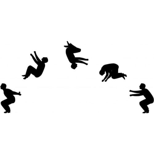 16.4cm*7.7cm Gymnast Backflip Leap Vinyl Car Styling Stickers Decals Decor Black/Silver S3-6560