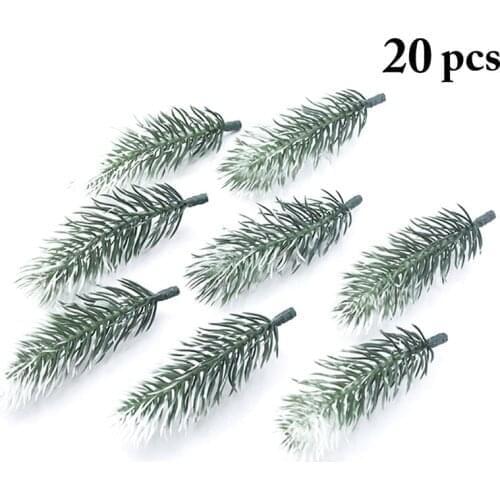 20Pcs Lifelike Artificial Pine Decor DIY Pine Pick Pine Twig For Christmas Tree Hanging Accessories Party Supplies Home Decor
