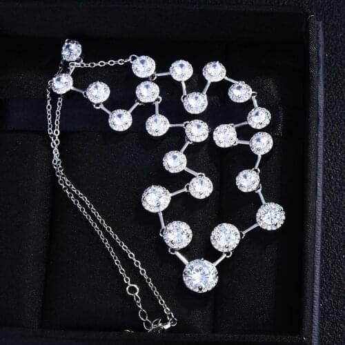 2021 Trend Irregular Necklace Inlay Round Cubic Zirconia Creative Big Dipper Luxury Fine Jewelry For Women Wedding Birthday Gift