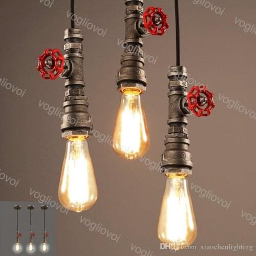 2021 Pendant Lights Industrial 110V 220V Vintage Water Pipe Edison Bulb Pendant Lamps Loft Retro Bar Ceiling Lamps Fixture