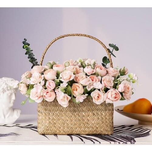 29cm Rose Silk Peony Artificial Flowers 10 spring color simulation Camellia flower floral decoration bouquet living room bedroom