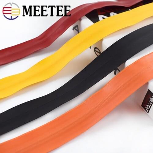 Meetee 3/6Meters 8# Nylon Waterproof Zipper Reverse Loading Coil Code Invisible Zip DIY Bags Clothes Sewing Accessory