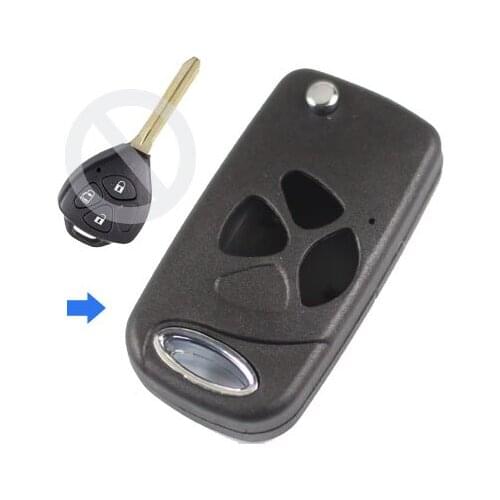 3 Buttons Car Key Case Cover Fix For Toyota Camry Modified Flip Folding key shell Blanks