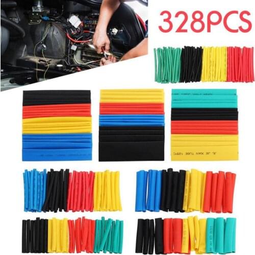 328Pcs/Lot Heat Shrinkable Cable Insulation Tube Assortment Wire Cable Sleeve Kit heat shrink tube DIY Connector Repair