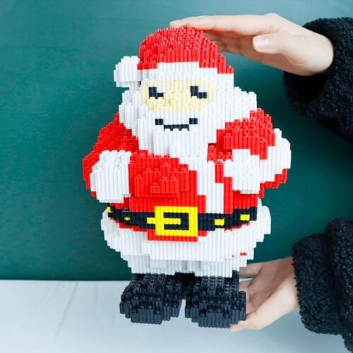 5279pcs Santa Claus 3D Model Building Blocks DIY Merry Christmas Assembled Brick Building Blocks Childrens Christmas Gift Toys