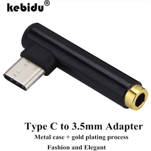 Kebidu USB Type C to 3.5mm Jack Headphone Adapter Type-C to AUX Audio Splitter USB C Earphone Adapter For Xiaomi 6 Letv 2 2 pro