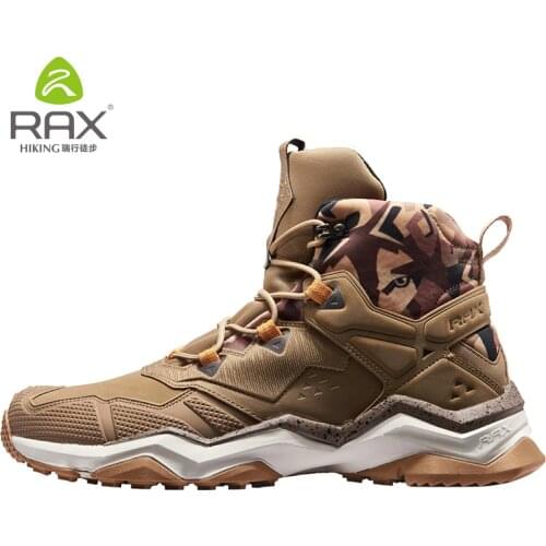 Rax Mens Waterproof Hiking Boots Mountain Boots Men Outdoor Sneakers Tactical Shose Sports Shoes Genuine Leather Hiking Shoes