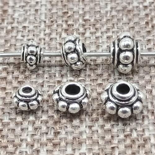 925 Sterling Silver Gear Spacer Beads 4mm 5mm 6mm for Bracelet Necklace