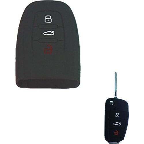 For Audi A1 S1 A3 A4 A5 A6 A4L A6L B6 B7 B8 TT Allroad Q3 Q5 Q7 R8 S6 4F RS3 SQ5 RS4 C5 C6 2005-2013 Silicone Car Key Case Cover