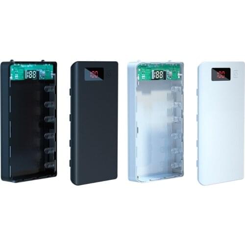 A6 LCD Display DIY 6x18650 Battery Case Power Bank Shell Portable External Box Without Battery Powerbank Protector P9JD