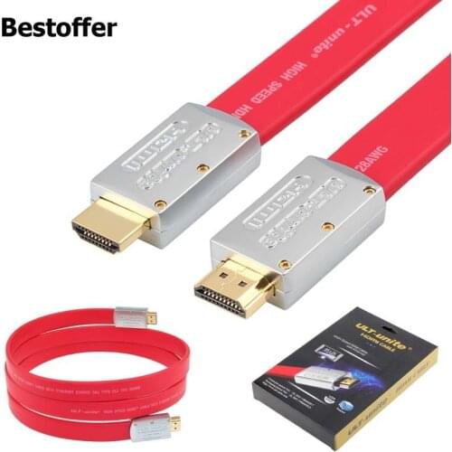 Zinc Alloy Red HDMI 2.0 Standard M/M 4K for LCD DVD HDTV Samsung 1m-3m