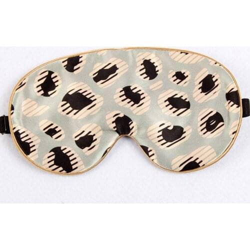 Colorful Leopard Pattern Sleeping Mask Mulberry Silk Eye Soft Blindfold Headband Eyepatch Night Mask Eyeshade With Gift Box