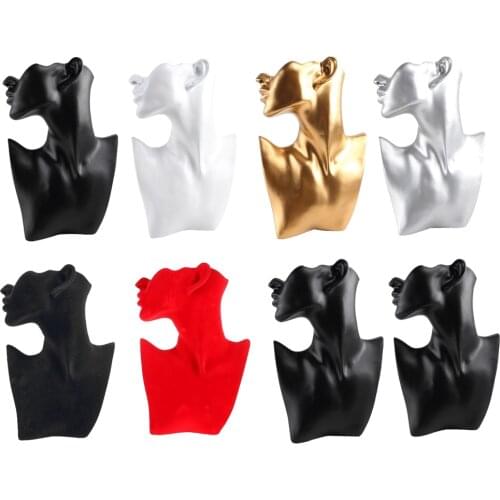 Necklace and Earring Bust Jewelry Display, Resin Material, Female Mannequin