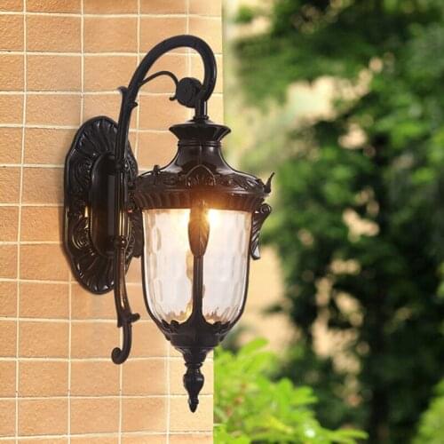 Europe Retro Outdoor Wall Light Villa Sconce Lamp E27 Waterproof Exterior Garden Doorway Light Vintage Porch Lamp Wall Decro