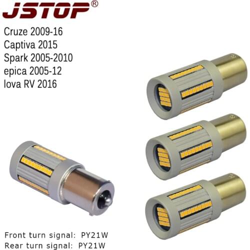 JSTOP 4PCS/set epica spark capriva lova front Rear car Turn Signal No error 12-24VAC BAU15S PY21W led Turn Signal No Hyper Flash
