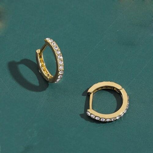 Classic Thin Circle Stackable Cartilage hoop Earring female CZ female Ear Cuff small Huggies Hoops Jewelry