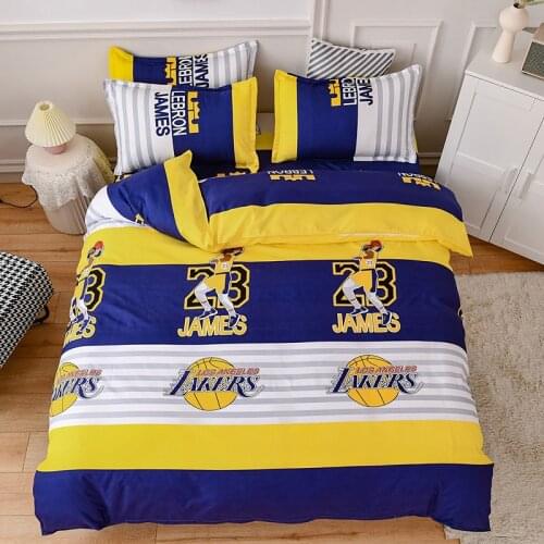 Basketball Bedding Set Player Duvet Cover Sports Games Comforter Cover Room Dorm Decor 4Pcs with Pillowcases and Sheet