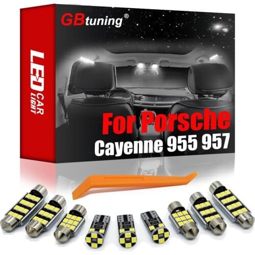 GBtuning Canbus LED 17PCS for Porsche Cayenne 955 957 (2003-2010) Vehicle Car Interior Dome Trunk Lamp Accessories Light Kit