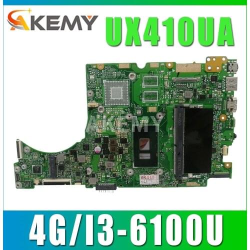 SAMXINNO UX410UA Motherboard For ASUS UX410UQ UX410UQK UX410UV UX410U RX410U Laotop Mainboard with i3-6100U CPU 4GB RAM