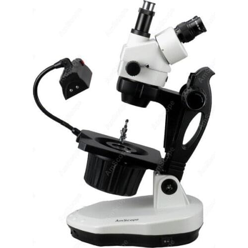 Stereo Zoom Microscope-AmScope Supplies 7X-45X Advanced Jewel Gem Stereo Zoom Microscope