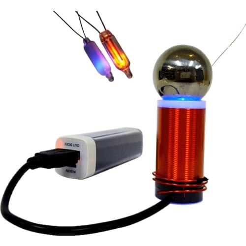Mini Tesla coil 1 watt power Mobile power supply Small physical technology production