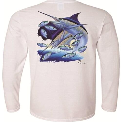 Mens Wholesale T Shirt Custom Fishing Shirts Healong 100%Polyester Long Sleeve Sublimation Fishing Wear Sweat Releasing Shirts