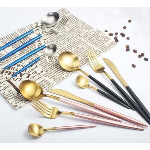 Dinnerware Set 304 Stainless Steel Cutlery Set Steak Knife Fork Set Coffee Spoon Teaspoon Flatware Tableware Kitchen Silverware