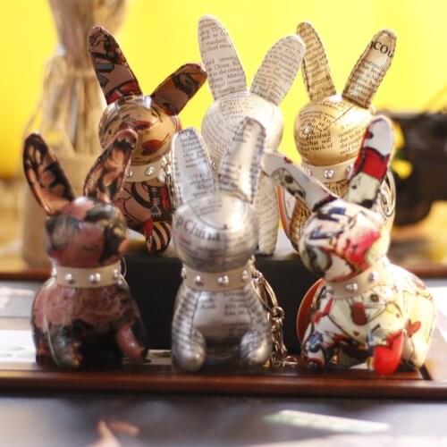 New Cute Exquisite Cute pu cartoon bunny plush toy very cool keychain baby Soothing doll christmase interesting Advanced gift