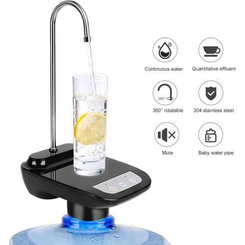 0.3/1L Silent Design Portable Electric Water Bottle Pump With Large Base Wireless Auto Drinking Water Dispenser Outflow Modes
