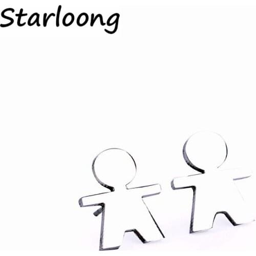 New Fashion Jewelry Stainless Steel Little Boy Stud Earrings for Women and Men Bijoux Joyas Luxury Bride Party Jewelry Gift