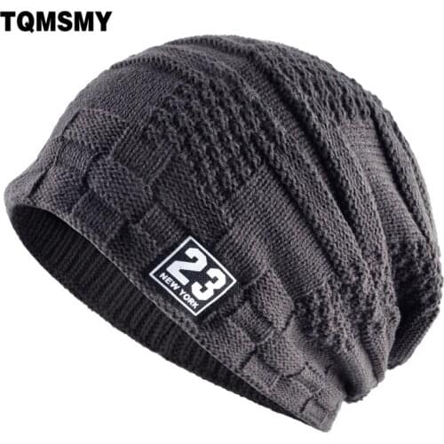TQMSMY Fashion Knitted Beanies Men Winter Knitted Warm Bonnet Hats Women Solid Color Knit Beanie With 23 Letter Boys Hip Hop Hat