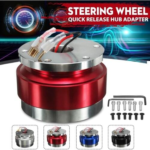 Universal 6 Hole Aluminum Car Auto Quick Release Steering Wheel Snap Off Hub Adapter Boss Kit