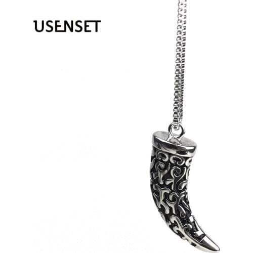 High Quality Stainless Steel Spike Pendant and 2MM60CM box Chain Necklace Hip Hop Jewelry