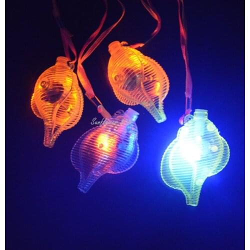 Flashing Plastic Conch Sea Snail Necklace Pendants LED Light Up Beach Gift Birthday Glow Party Birthday Gift Prize Children Toy