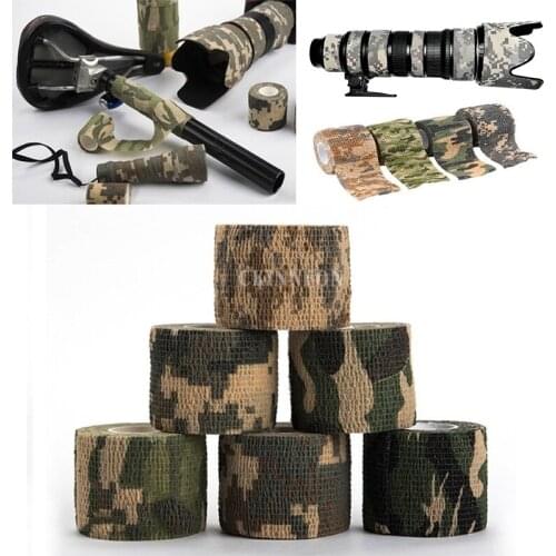 200Pcs/Lot 5cmx4.5m Army Camo Outdoor Hunting Shooting Tool Camouflage Stealth Tape Waterproof Wrap Durable Gun Accessories