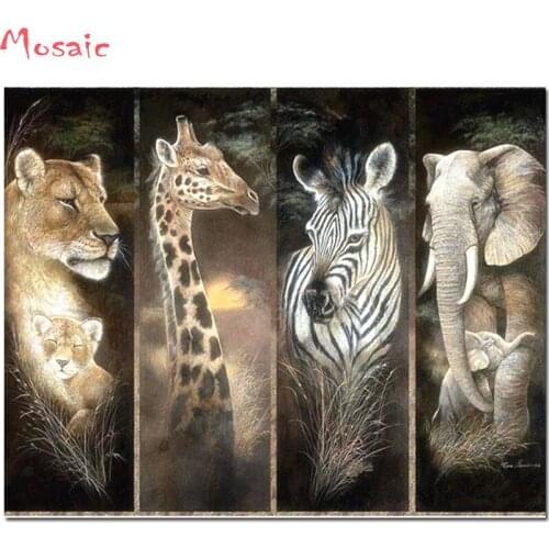 5d DIY diamond painting elephant Zebra giraffe lion Cross Stitch Diamond embroidery Animal Diamond European Home Decor gifts