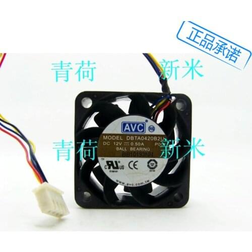 USED AVC 4020 12V 0.50A ATX CPU DBTA0420B2U-P001 4lines cooling fan