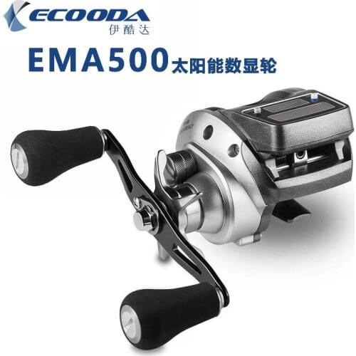 FREE SHIPPING New Ecooda Digital Reel Baitcasting Reel EMA500R/EMA500L 6kgs Drag Power 6.2:1 overhead reel