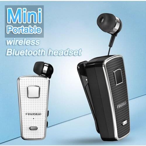 F970pro Wireless Retractable Portable Mini Bluetooth Headset Calls Remind Vibration Wear Clip Sports Running Earphone