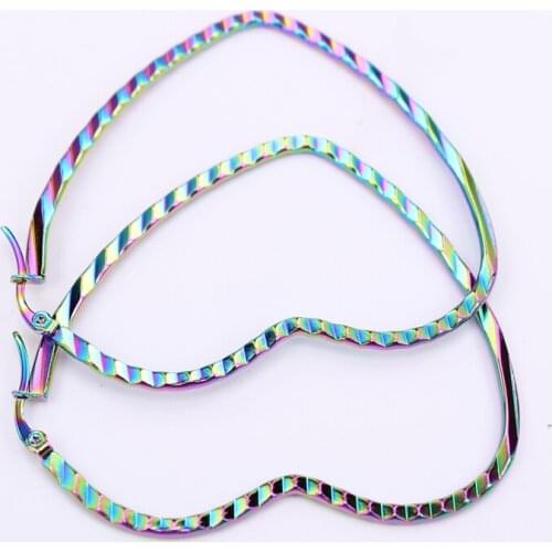 Big Exaggerated beautiful girl Stainless steel Hoop earrings wholesale retail Safe without fading LH924
